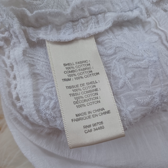 {Rebecca Taylor} White Embroidered Cotton Top - Picture 8 of 8